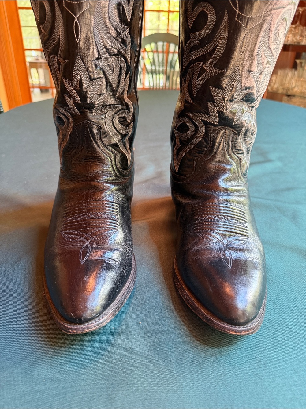 Dan Post Black Western Cowboy Boots - Men's Classic Pull-On 101/2 extra wide. - Picture 4 of 9